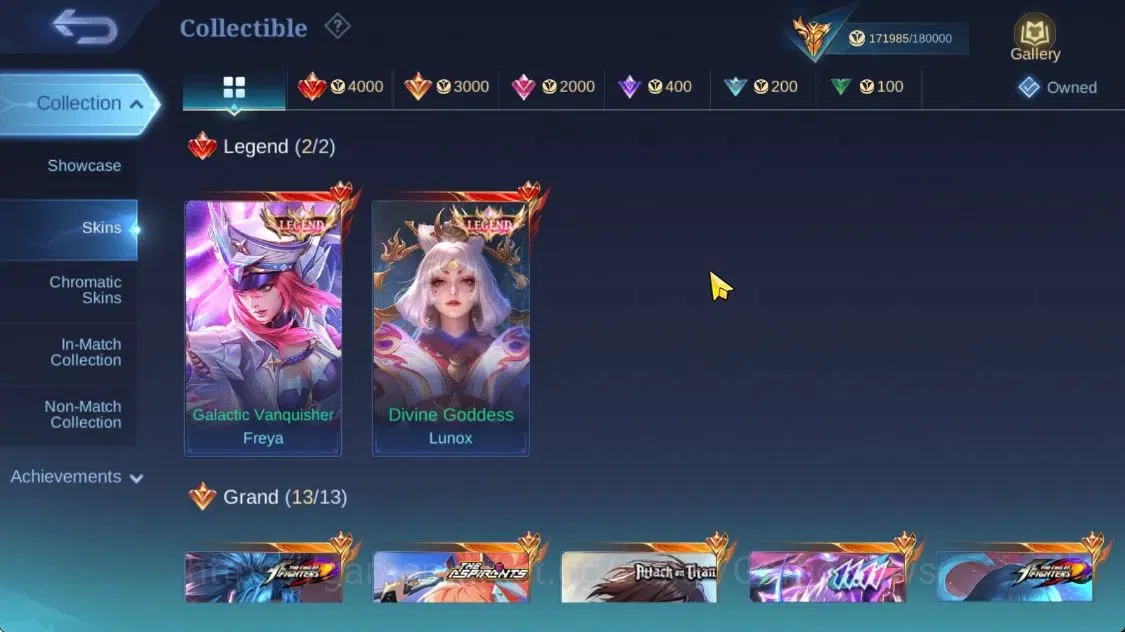 Mobile Legends: Bang Bang Accounts Hero 132|Skin 490|High Immo 165|Legend[Freya,Lunox image 6