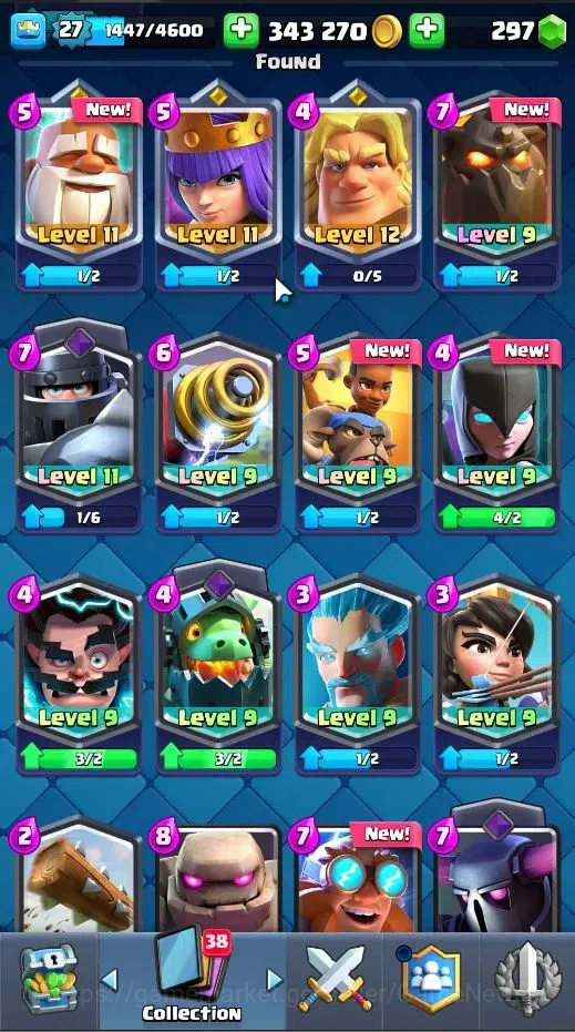 Clash Royale Accounts Lv 27|Trophy 6714|KTL 10|LimitedSkin|Card 105|1Her image 13