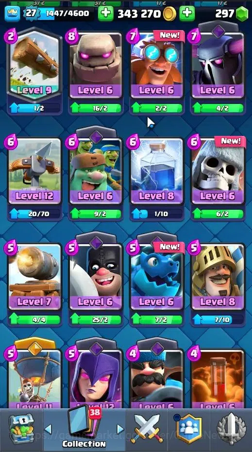 Clash Royale Accounts Lv 27|Trophy 6714|KTL 10|LimitedSkin|Card 105|1Her image 14