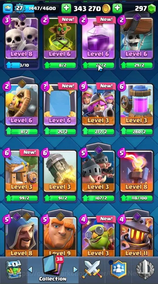 Clash Royale Accounts Lv 27|Trophy 6714|KTL 10|LimitedSkin|Card 105|1Her image 16