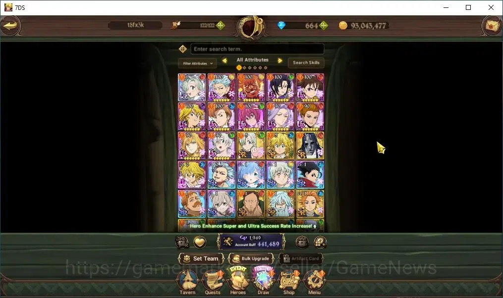 The Seven Deadly Sins: Grand Cross Accounts Global|441K CC|664 DM|1 LR+1 UR,Collab Re:Zero| El image 6