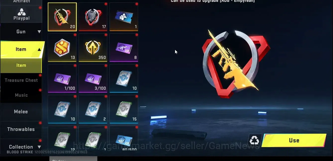 Blood Strike Accounts Collab Skin ASIA|ETERNALDeAgle-Scorpion+ MELEE DualBlades,Collab TR Takemichi,AOT-KAG6,FAL,Anniv 14