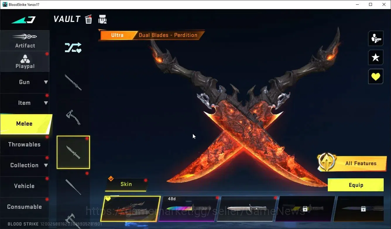 Blood Strike Accounts Collab Skin ASIA|ETERNALDeAgle-Scorpion+ MELEE DualBlades,Collab TR Takemichi,AOT-KAG6,FAL,Anniv 5
