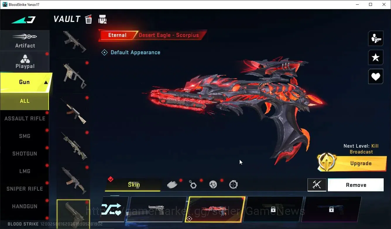 Blood Strike Accounts Collab Skin ASIA|ETERNALDeAgle-Scorpion+ MELEE DualBlades,Collab TR Takemichi,AOT-KAG6,FAL,Anniv 6