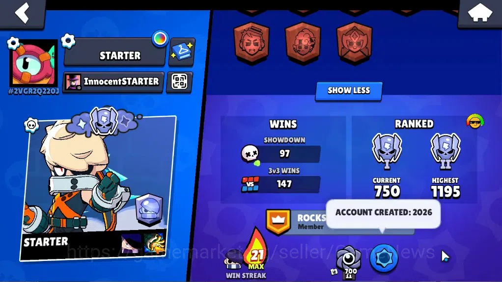 Brawl Stars Accounts 3216 Trophy|38 Brawlers 4 Max|FullBuffies Edgar|3M image 3
