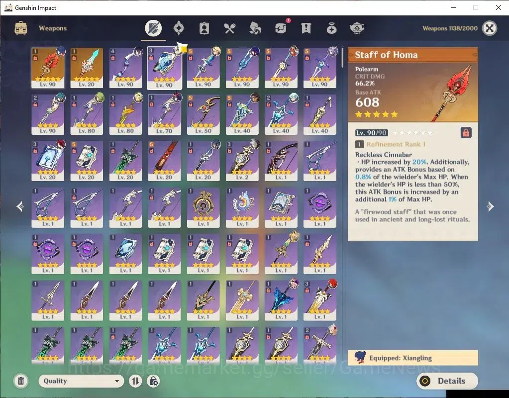 Genshin Impact Accounts ASIA |AR 57|5 Limited+2(*5Weapon)|RaidenC2,YelanC2 image 6
