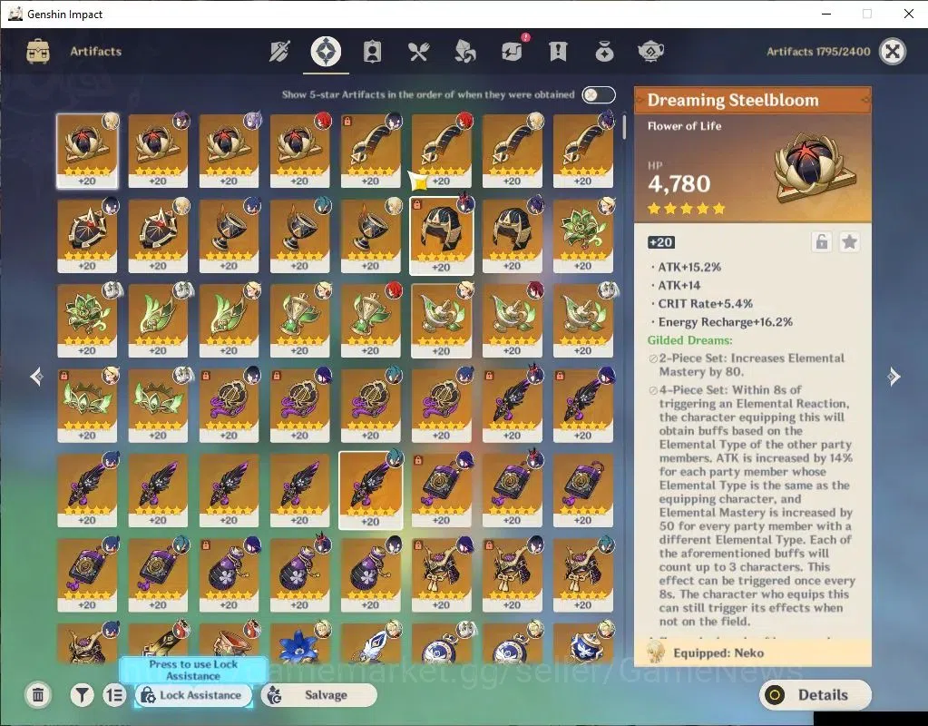 Genshin Impact Accounts ASIA |AR 57|5 Limited+2(*5Weapon)|RaidenC2,YelanC2 image 7