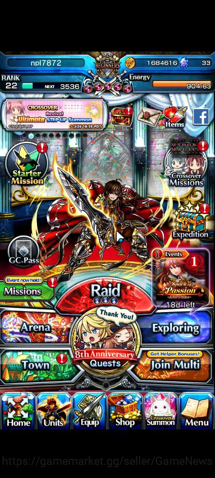 Global|Rank 22|Fresh Story|58 RGB|7 Ascend|Sayaka,Kyoko,Madoka,Charlotte,Astron Liza,Homura,Mami|Lpot 477|Check SS(GS2212) Grand Summoners Starter Global|Rank 22|Fresh Story|58 RGB|7 Ascend|Sayaka, image 1