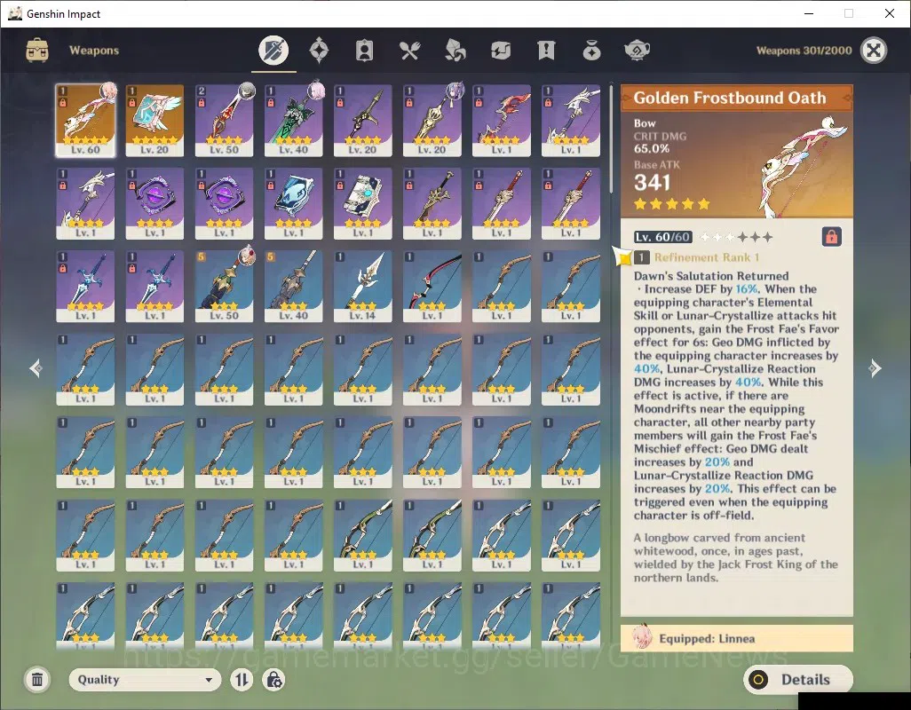 Genshin Impact Accounts ASIA|AR 45|BD Unset|2 Limited+2 (*5Weap)|Linnea+Si image 7