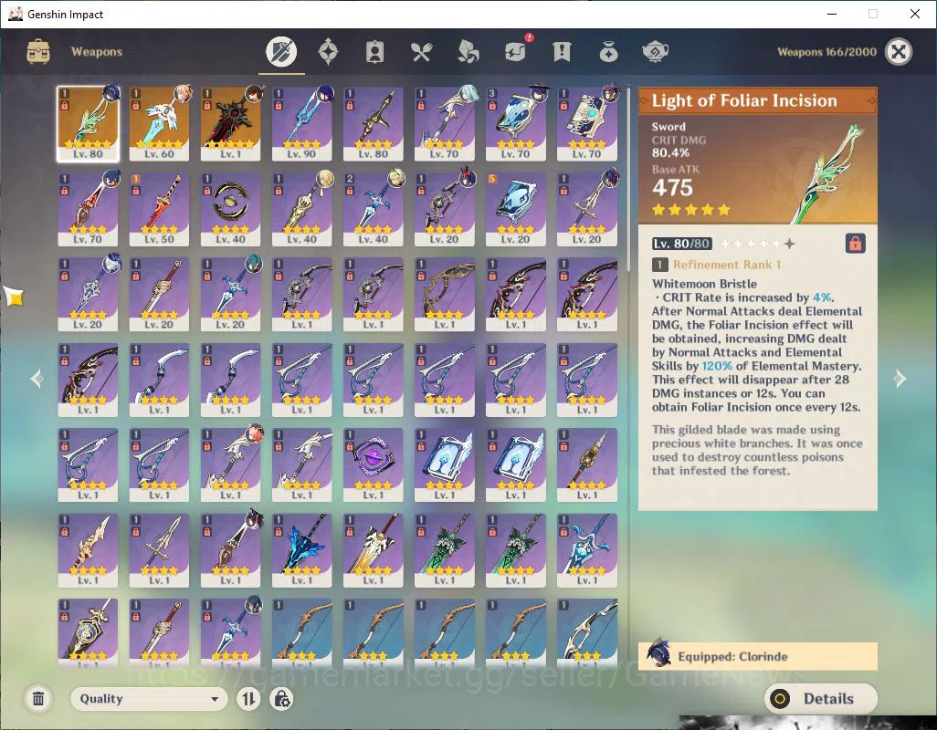 Genshin Impact Accounts ASIA|AR 55|4 Limited +3(5*Weapon)|Clorinde,Raiden, image 5