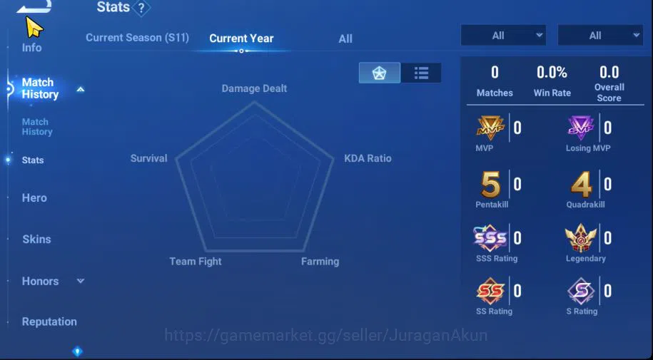 Honor of Kings Accounts Smurf Hero 29 Skin 16 |Fresh Starter| Legend Allain + Limited Yuhuan |Infinite|Check SS(HOK1426) 3