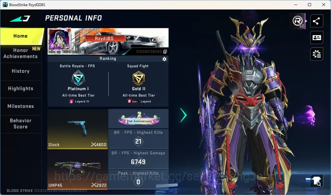 Blood Strike Accounts Others ASIA |Eternal Striker: Zero|2 7DS Gun|3 Limited Gun|8 Ultra Gun|6 Ultra Striker|Epic Change 1