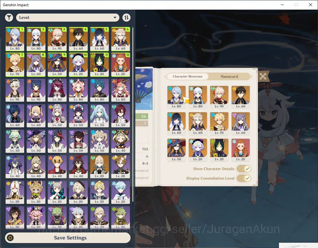 Genshin Impact Accounts Mid Game ASIA|AR 56 | 6 Limited+2 (*5Weapon) | Ayaka,Yelan,Albedo,Kazuha,Zhongli,Ayato | TakeMail 2