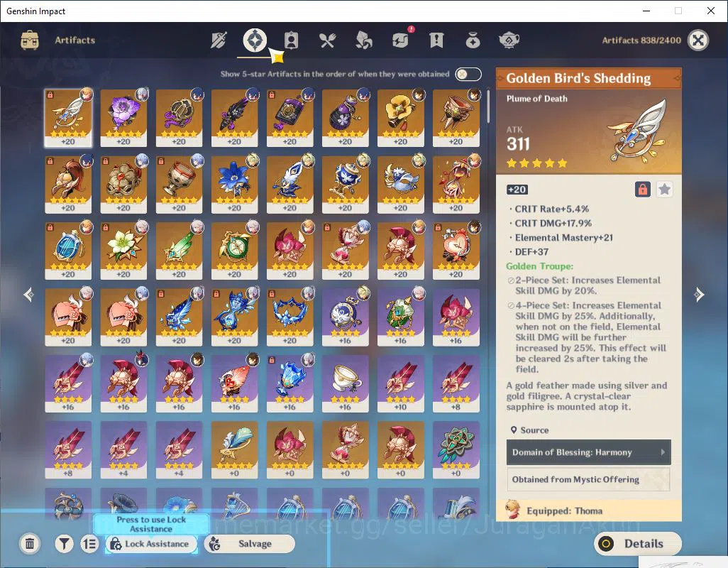 Genshin Impact Accounts Mid Game ASIA|AR 56 | 6 Limited+2 (*5Weapon) | Ayaka,Yelan,Albedo,Kazuha,Zhongli,Ayato | TakeMail 6