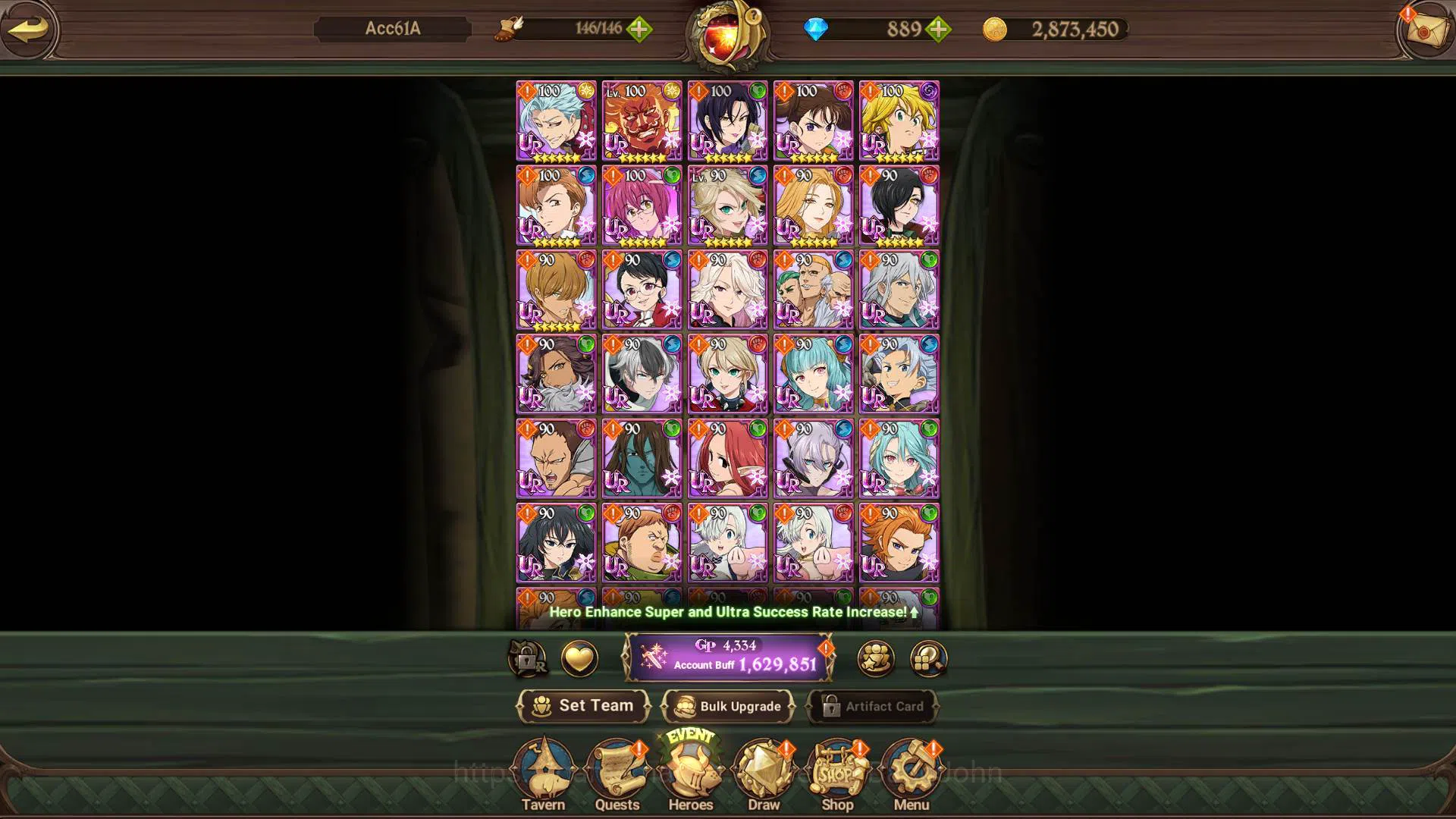 The Seven Deadly Sins: Grand Cross Accounts ASIA|1.6M CC|DM 889 + LS 200| UR Demon King Meliod image 10