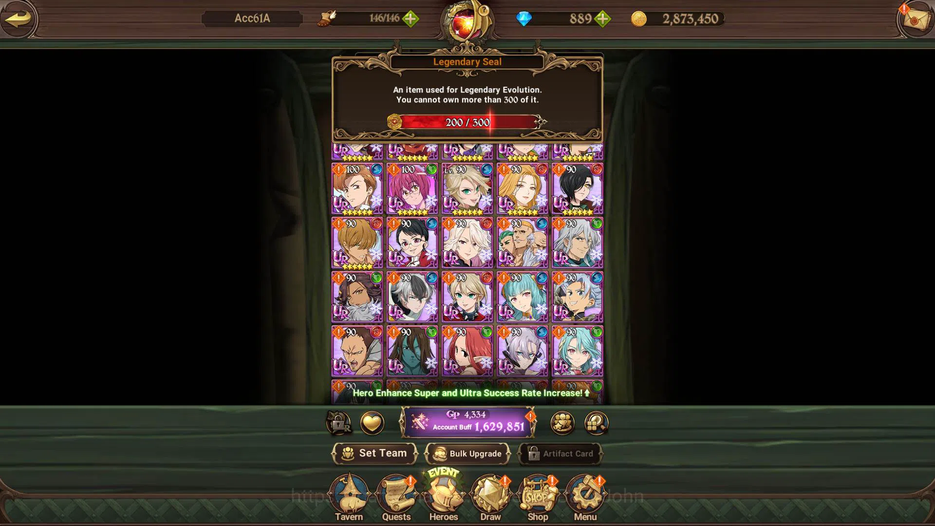 The Seven Deadly Sins: Grand Cross Accounts ASIA|1.6M CC|DM 889 + LS 200| UR Demon King Meliod image 11