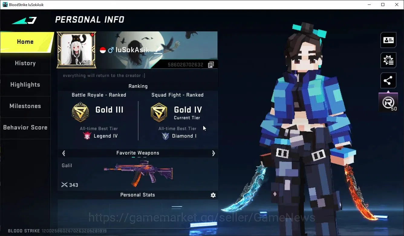 Blood Strike Accounts ASIA|MELEE DualBlades-Frozen Rebirth+ 5 ULTRA [Ran image 2