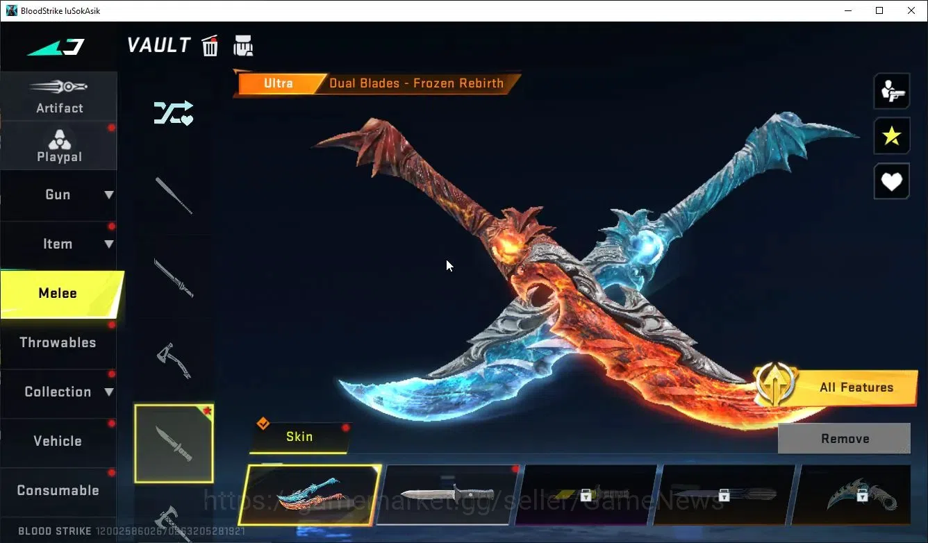 Blood Strike Accounts ASIA|MELEE DualBlades-Frozen Rebirth+ 5 ULTRA [Ran image 7