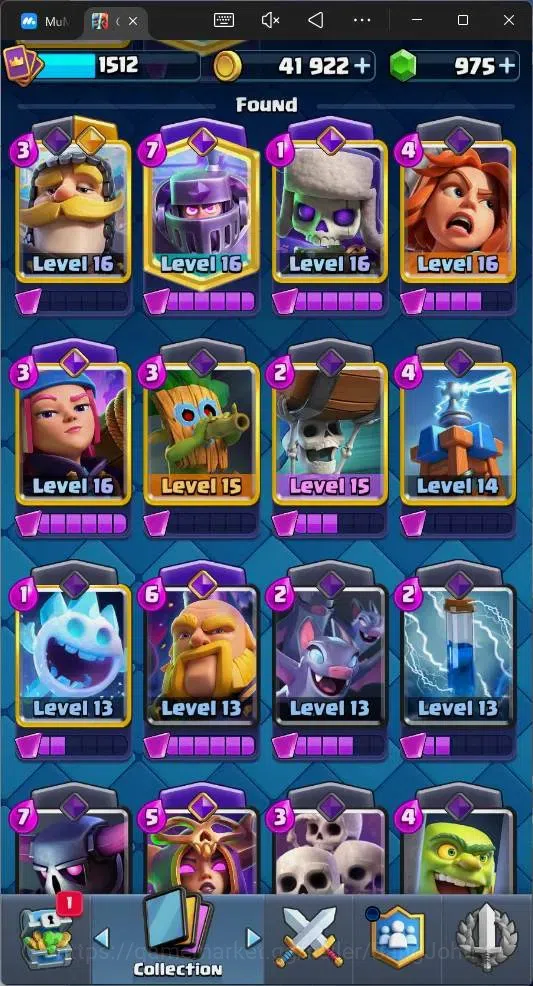Clash Royale Accounts Global |CL 1512|KTL 15|Trophy 12562|121 Cards|10 M image 10