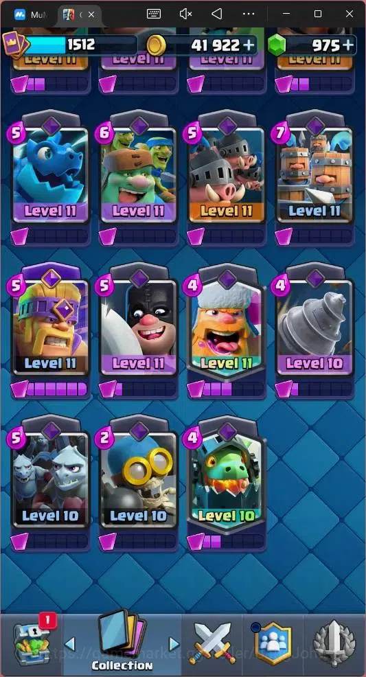 Clash Royale Accounts Global |CL 1512|KTL 15|Trophy 12562|121 Cards|10 M image 12