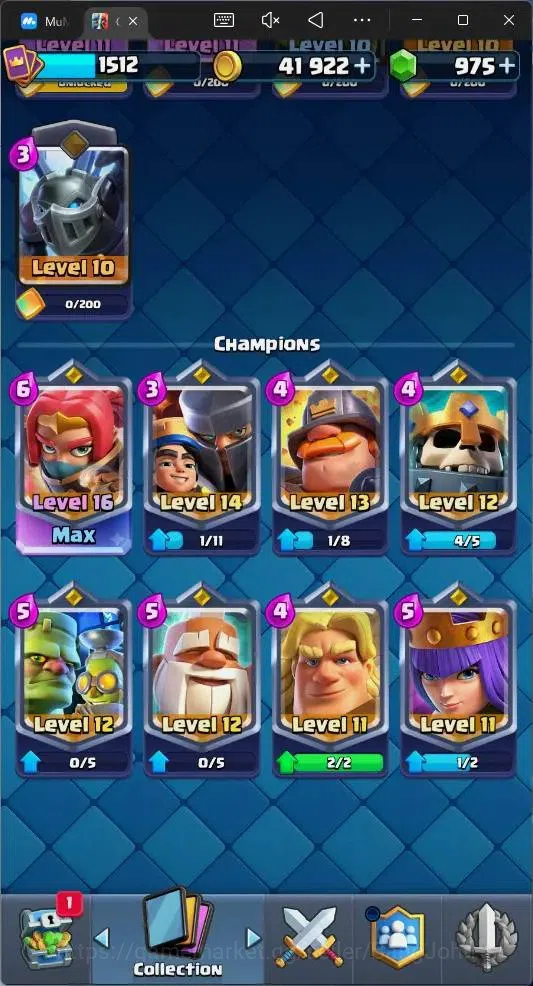 Clash Royale Accounts Global |CL 1512|KTL 15|Trophy 12562|121 Cards|10 M image 14
