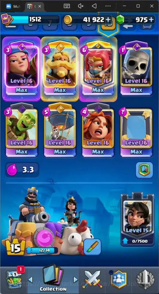 Clash Royale Accounts Global |CL 1512|KTL 15|Trophy 12562|121 Cards|10 M image 6