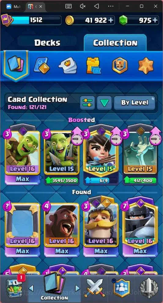 Clash Royale Accounts Global |CL 1512|KTL 15|Trophy 12562|121 Cards|10 M image 7