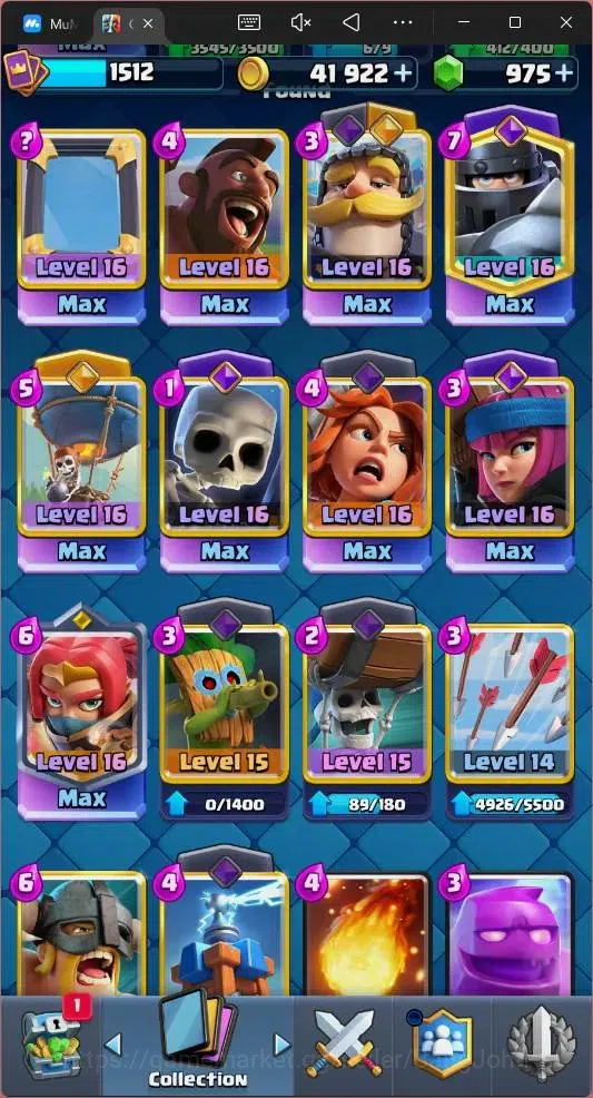 Clash Royale Accounts Global |CL 1512|KTL 15|Trophy 12562|121 Cards|10 M image 8