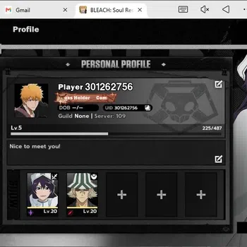 BLEACH: Soul Resonance Accounts Nuverse SEA|Lv.5|Startrer|2 SSR (Bambietta,Uruhara)|Log Google| Check SS BSR119B