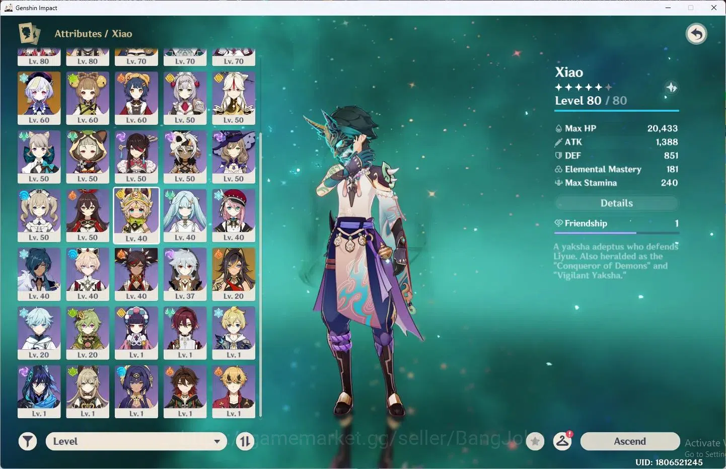 Genshin Impact Accounts ASIA | AR 53|4 Limit|Arlecchino,Xiao,Citlali,Xilon image 3