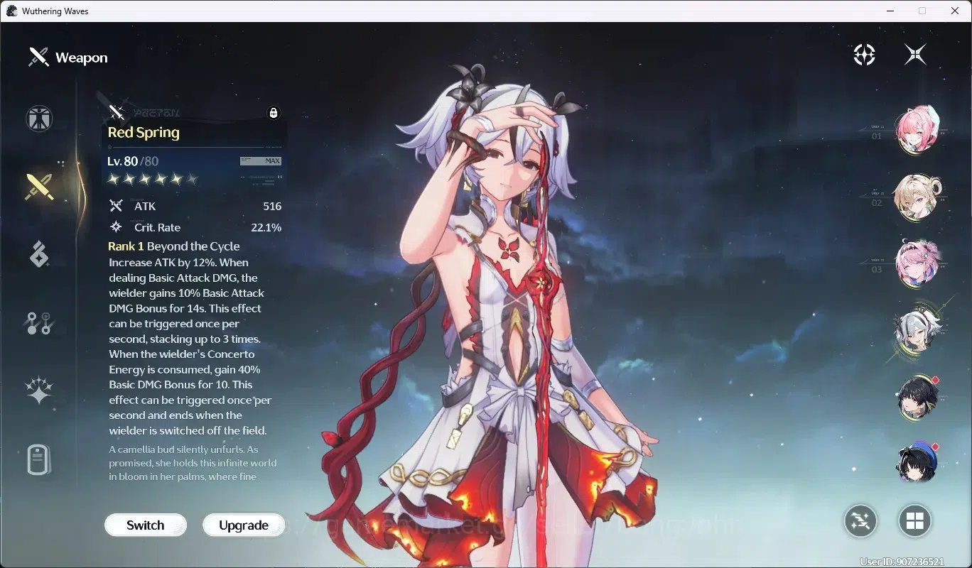 Wuthering Waves Accounts SEA|UL 60|Rank 6|4 Char Limited [(Camellya+Sign),A image 4