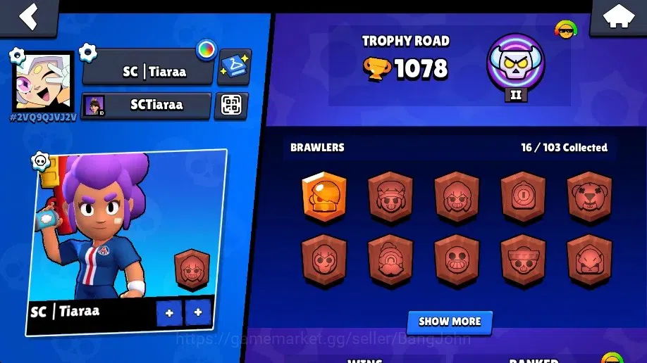 Brawl Stars Accounts Global | 1078 Thropy|16 Brawler|2 Max Lv Hyperchar image 2