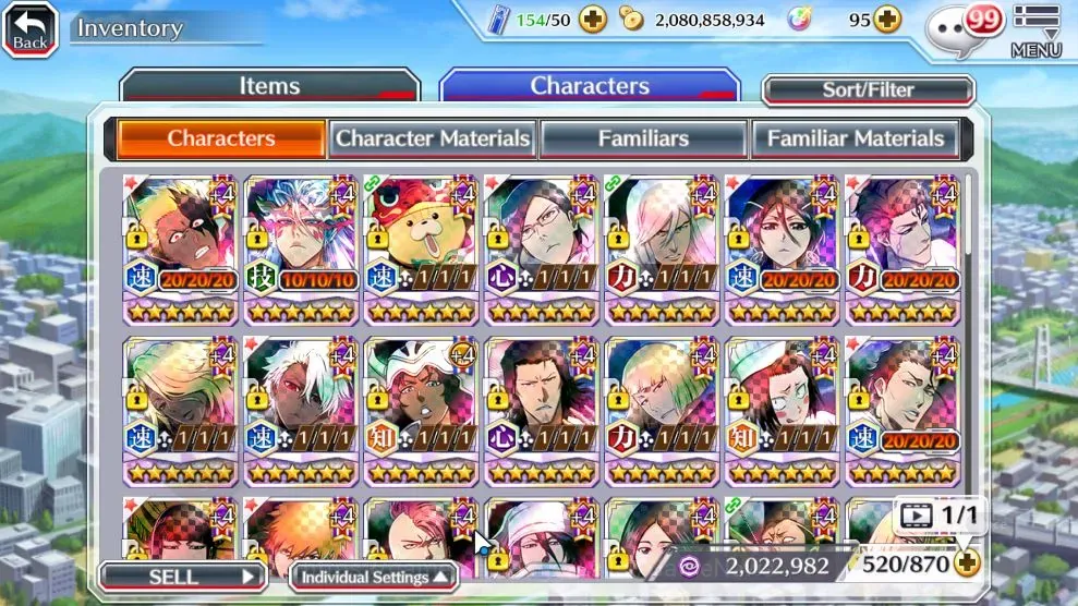 Bleach: Brave Souls Accounts High-End GLOBAL|BP 1,7M+1,2K CC|TYBW26 Ichigo,11th GrimJow,PolGrat Kon,TYBW25 1