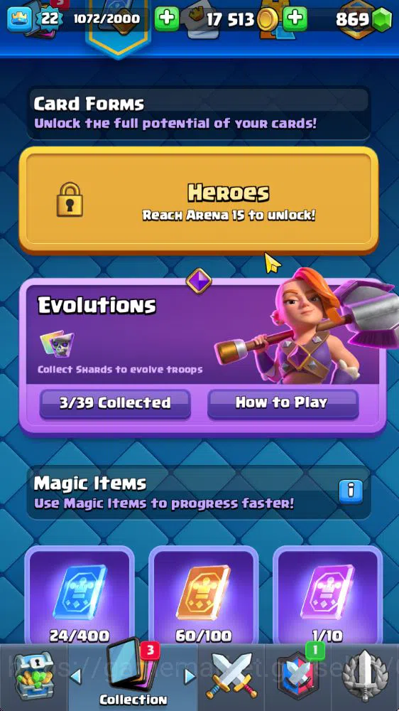 Clash Royale Accounts Starter Lvl 22|Trophy 3090|KTL 9|Fresh Starter|Limited Skin|Card 64| 3 Evo 17 Epic, 24 Rare, 24 5