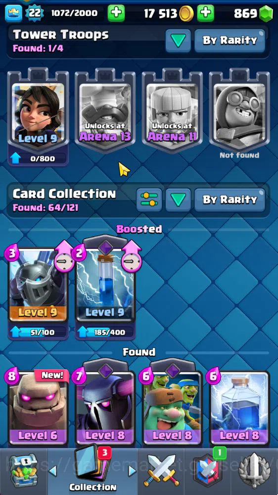 Clash Royale Accounts Starter Lvl 22|Trophy 3090|KTL 9|Fresh Starter|Limited Skin|Card 64| 3 Evo 17 Epic, 24 Rare, 24 10