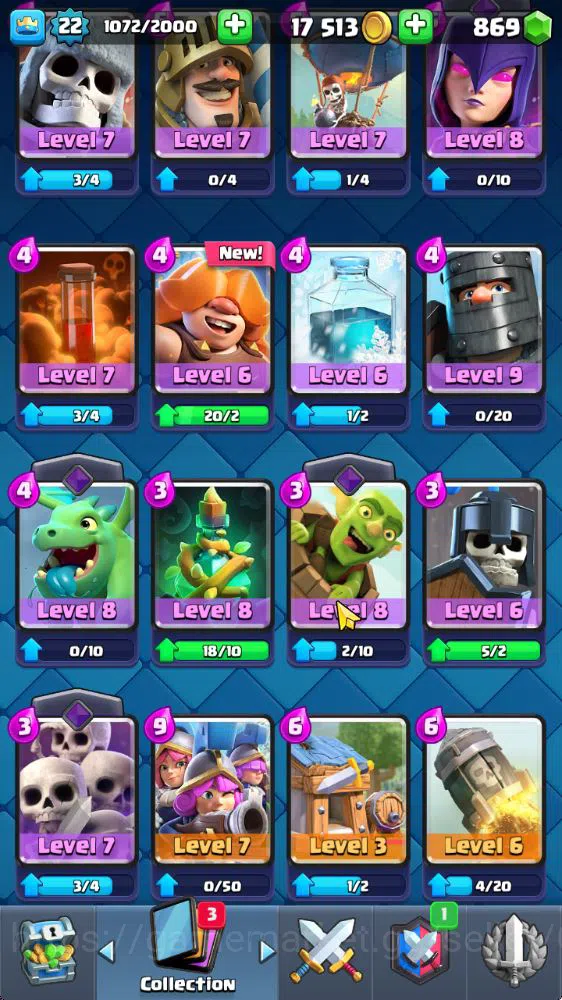 Clash Royale Accounts Starter Lvl 22|Trophy 3090|KTL 9|Fresh Starter|Limited Skin|Card 64| 3 Evo 17 Epic, 24 Rare, 24 11