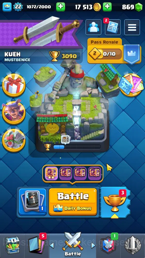 Clash Royale Starter Lvl 22|Trophy 3090|KTL 9|Fresh Starter|Limited Ski image 1