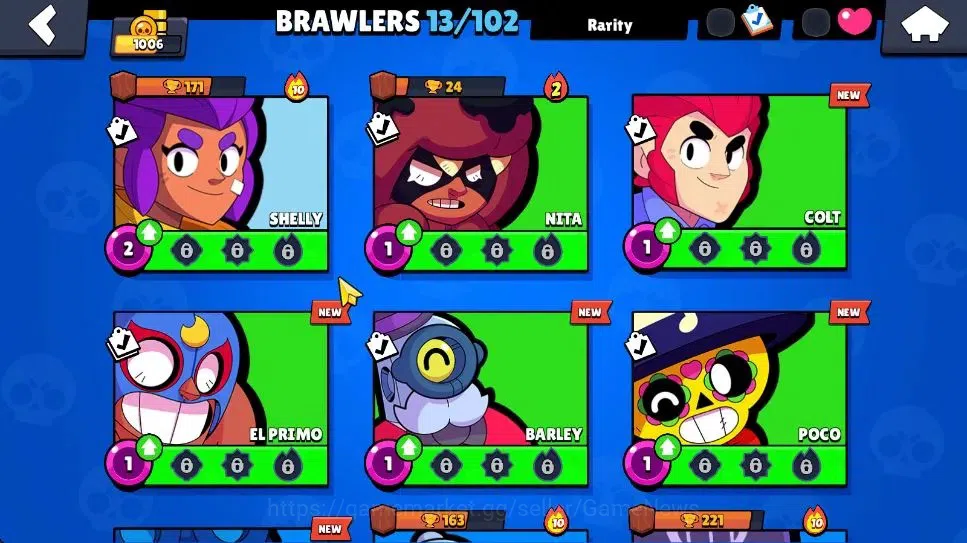 Brawl Stars Accounts 1006 Trophy|8,6K Bling|13 Brawlers 1 Max Lvl [Full image 8