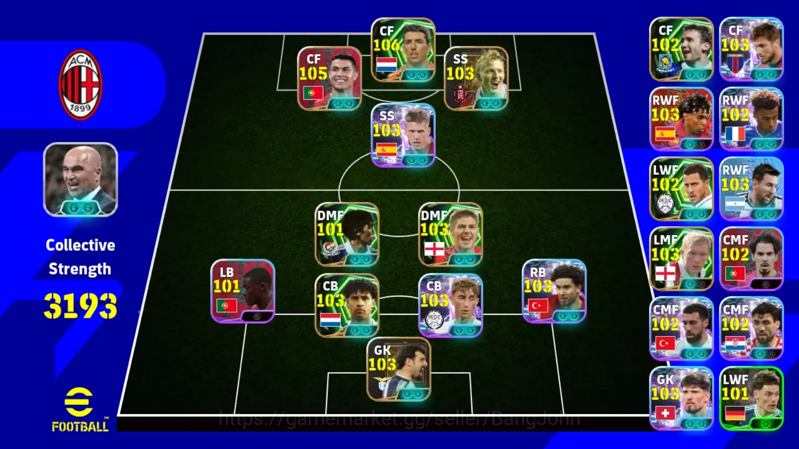 eFootball Accounts Legends & Iconic Players Android|PW 3193|Ferdi Kadioglu Show T,Dani Olmo Show T,Roy Makaay Epic,Cristiano 1