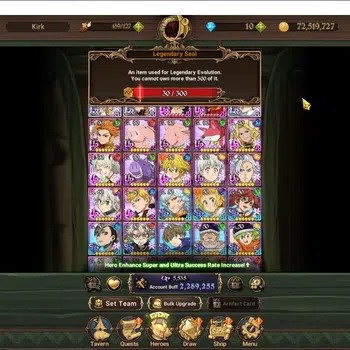 The Seven Deadly Sins: Grand Cross Accounts Endgame Global|2,2M CC|3 LR 7 UR +Collab Gachia|P