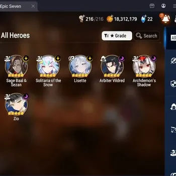 Epic Seven Accounts Starter Global Unverif|Best Starter 6 ML(Zio,Lisette,Solitaria,Sage.Baal,Arb.Vildred,Etc.)|PoH+Bless