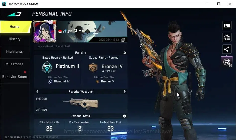 Blood Strike Accounts Asia|3 Legendary GNS[M4A1-Venom,FAL-Sunrise,Uzi-Gl image 2