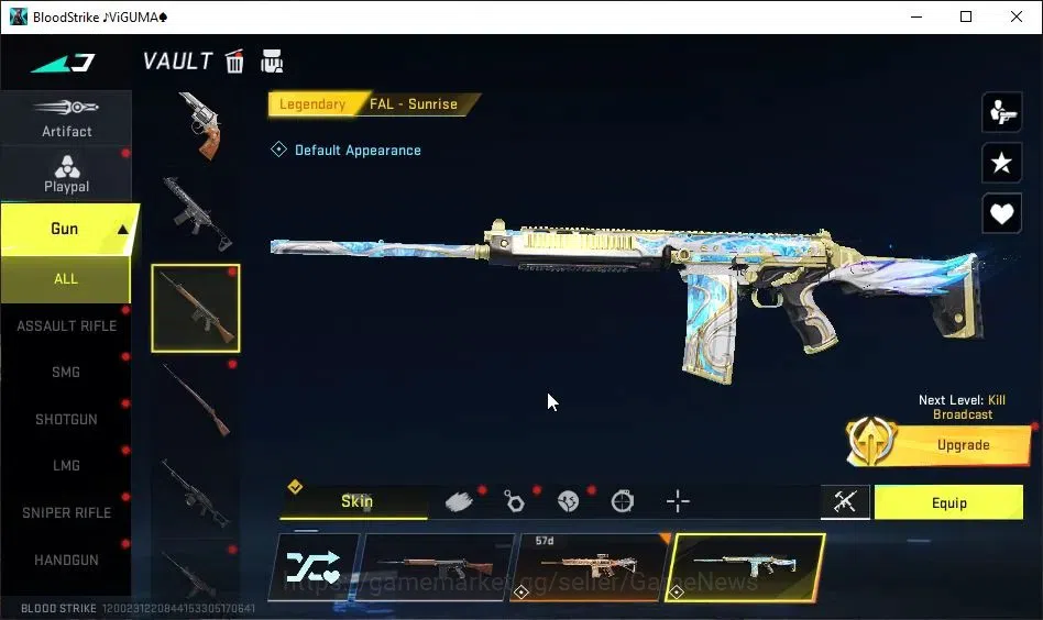 Blood Strike Accounts Asia|3 Legendary GNS[M4A1-Venom,FAL-Sunrise,Uzi-Gl image 4