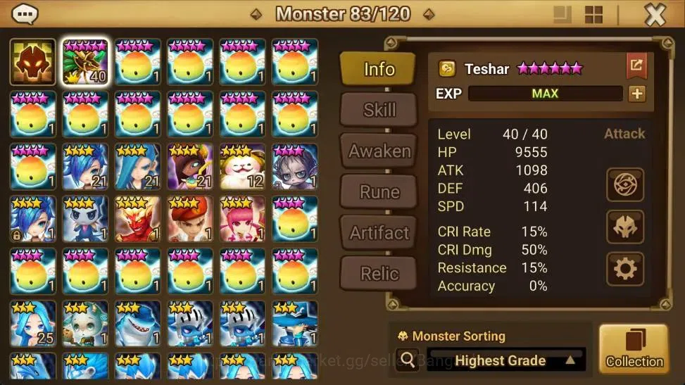 Summoners War: Sky Arena Accounts Starter GLOBAL | NB 5 TESHAR,Starter Gacha 115 12Y+160 11Y Scrool, 3 Legendary All 2