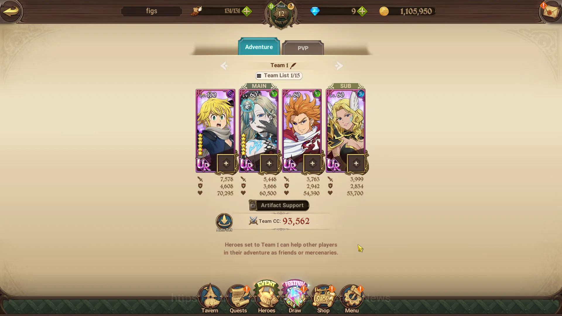 The Seven Deadly Sins: Grand Cross Accounts Starter Global | 581K CC | Starter Ch4 | 4 UR | Nightmare Salos, Thor, Chaos 5