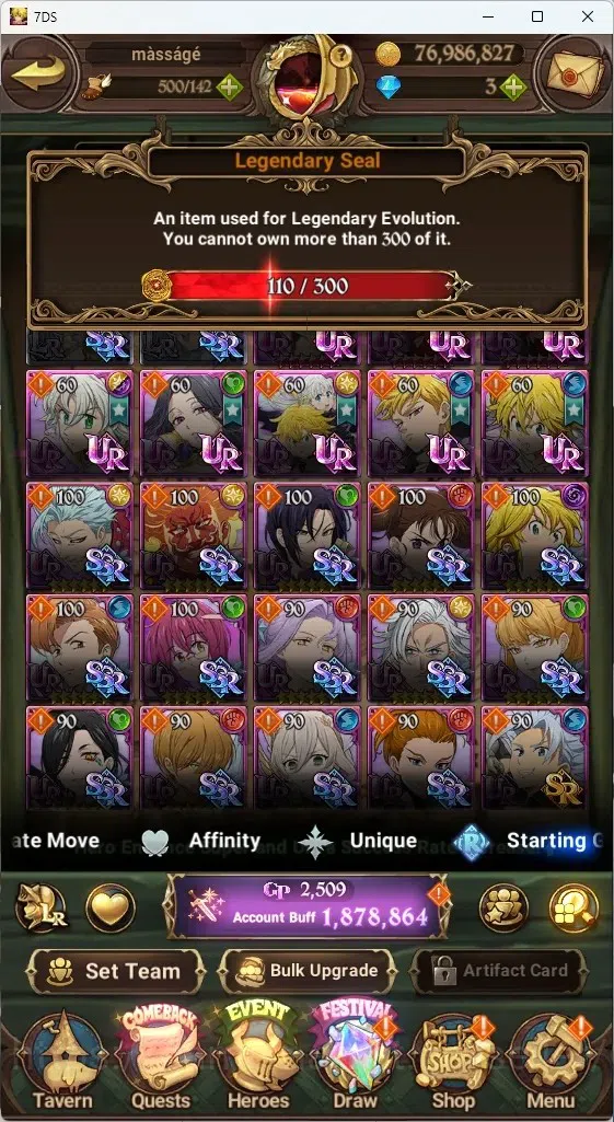 The Seven Deadly Sins: Grand Cross Accounts Global|1,8M CC|110 LS|2 LR+8 UR|Brunhild,Elizabeth image 1