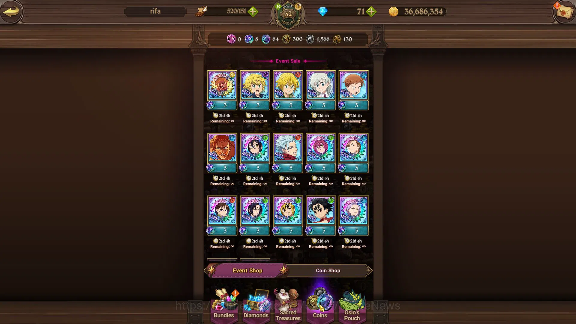 The Seven Deadly Sins: Grand Cross Accounts Global|2,4M CC|136 LS| 4 UR+Collab Fire Force | Ni image 11