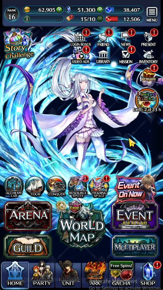 Last Cloudia Accounts Low-End Global | Starter 51K Crystal + Collab Re:Zero (Emilia) | Story Challenge Unclear |Code