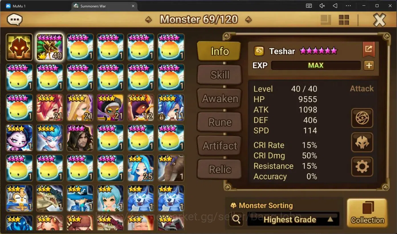 Summoners War: Sky Arena Accounts GLOBAL | NB 5 TESHAR,Starter Gacha 115 12Y+160 11Y image 2