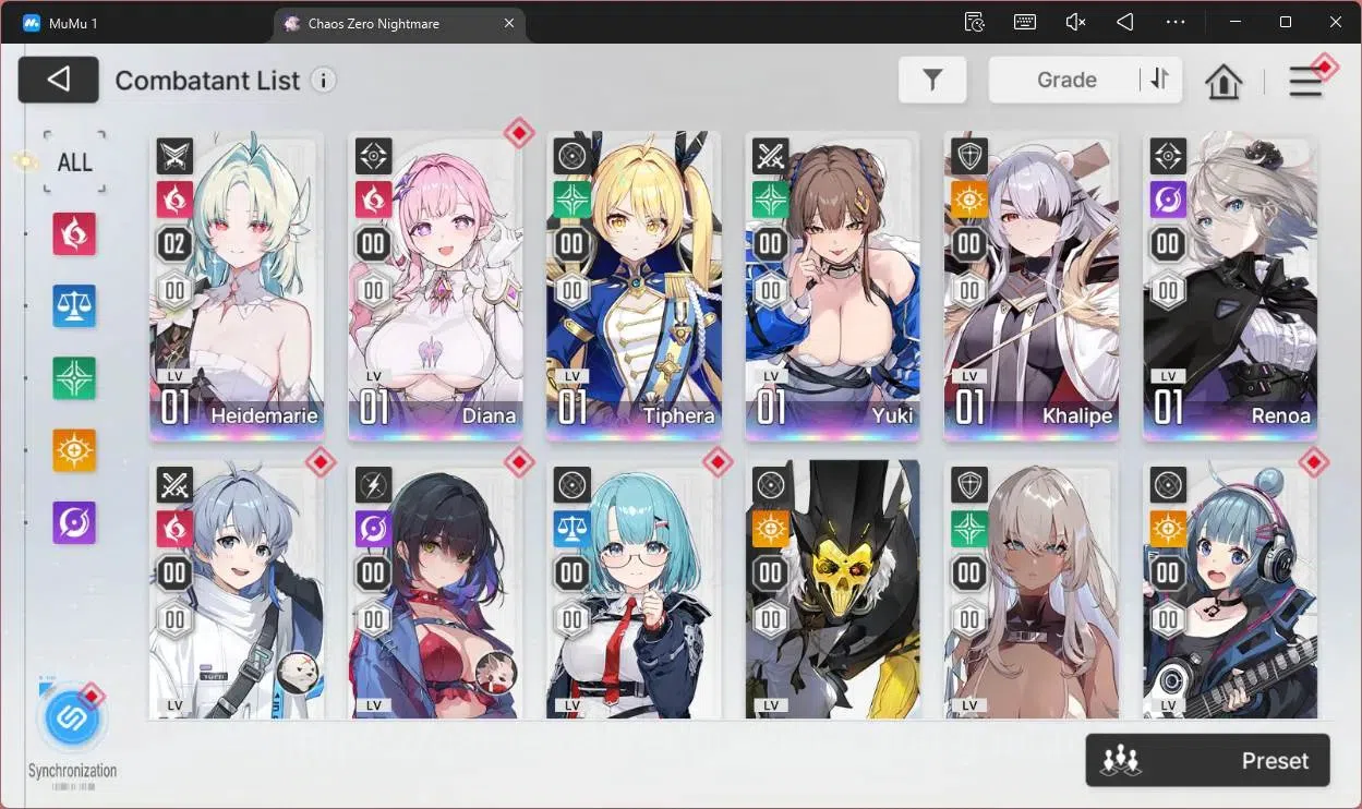 Chaos Zero Nightmare Accounts ASIA | LV54 | SSR 6 | Heidemarie ME2 | Diana ME1 | image 10